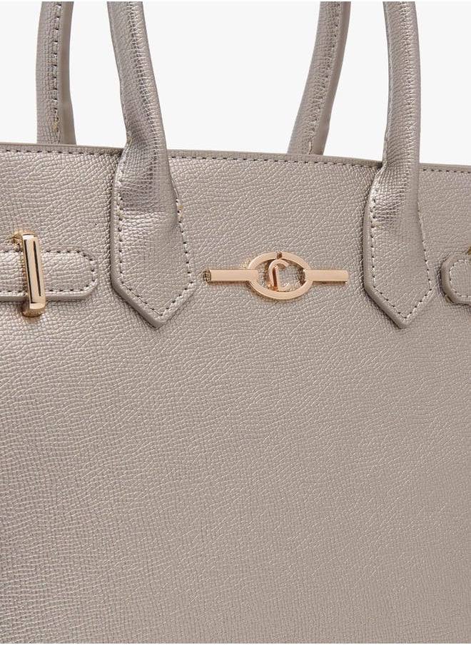 Le Confort Women Textured Tote Bag with Double Handles and Detachable Strap  - Image 4