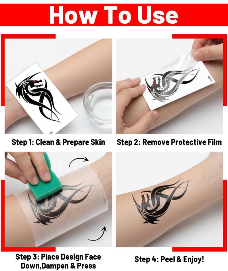 XFSAFDM 15 Sheets Semi Permanent Tattoos, Large Temporary Tattoos for Adult, Fake Sleeve Tattoos, Semi Permanent Body Arm Tattoo Stickers Waterproof Long Lasting - Image 4