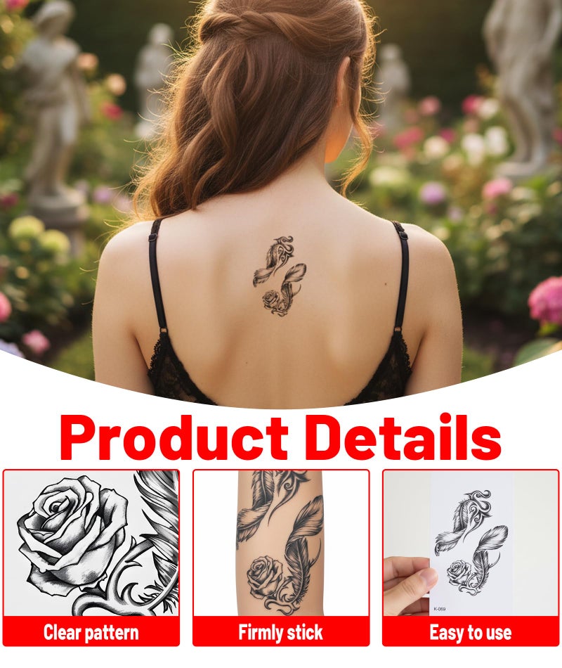 XFSAFDM 15 Sheets Semi Permanent Tattoos, Large Temporary Tattoos for Adult, Fake Sleeve Tattoos, Semi Permanent Body Arm Tattoo Stickers Waterproof Long Lasting - Image 3