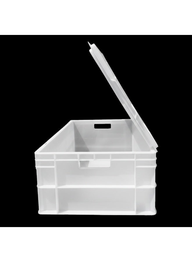 Plastica Industries LLC Plastic Heavy Duty Storage Crate with/without attached lid 600x400x220mm Stackable Food Grade Crate - Clear to check content - Image 3