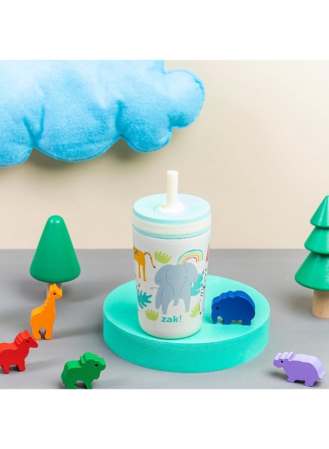Zak Designs Kelso Toddler Cups For Travel or At Home, 12oz Vacuum Insulated Stainless Steel Sippy Cup With Leak-Proof Design is Perfect For Kids (Safari) - Image 3