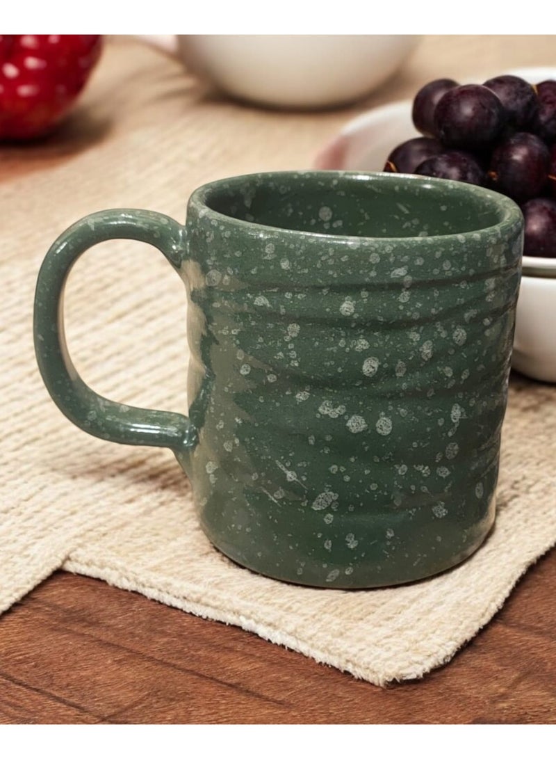 color zone pottery 300ml ceramic and earthenware mug, each piece is unique, microwave safe  - Image 1