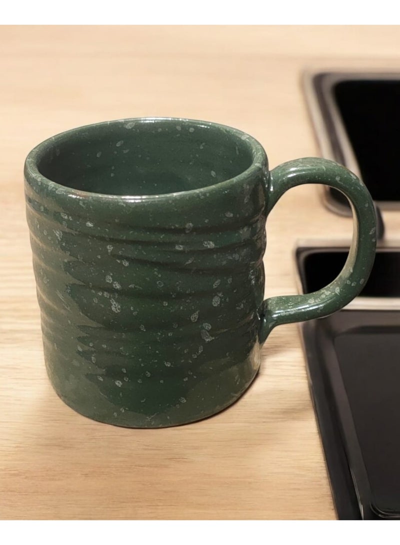color zone pottery 300ml ceramic and earthenware mug, each piece is unique, microwave safe  - Image 2