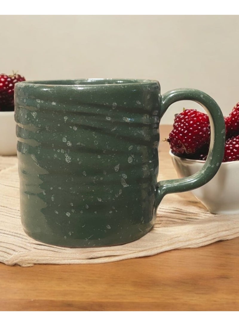 color zone pottery 300ml ceramic and earthenware mug, each piece is unique, microwave safe  - Image 3