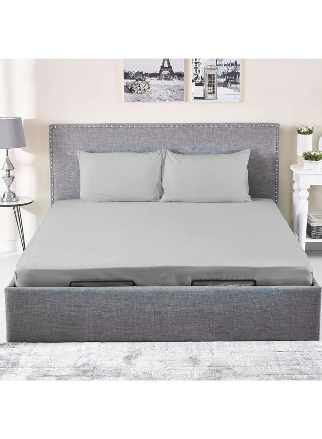 Home Box Ballina Solid Cotton Super King Fitted Sheet 200 x 33 x 200 cm