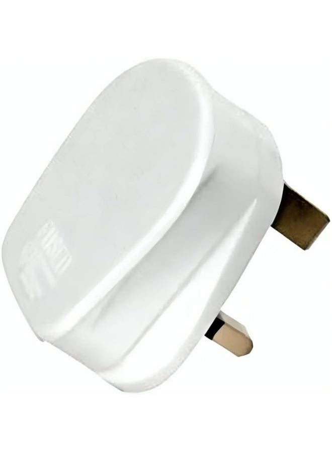 Rr White Fused 13A Plug Top Uk 3Pin British Plug Connector  - Image 1
