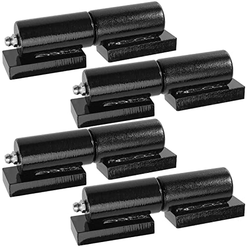 SEHOI 4 PCS 5 Inches Heavy Duty Barrel Gate Hinge, Iron Barrel Style Door Hinge, Trailer Ramp Gate Hinges for Heavy Swing Gates and Doors, 450lb Capacity, Weld On Install - Image 1