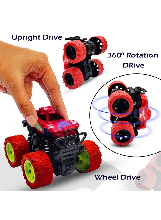 FunBlast 4Wd Monster Truck Toys Push & Go Toy Trucks Friction Power Toys4 Wheel Drive Vehicles Toy For Toddlers Children Boys Girls Kids Toys For Kids Boys1 Pcs (Red) - Image 4