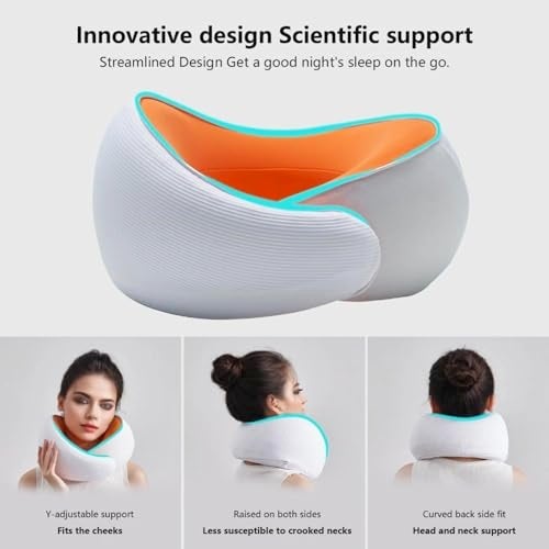 COIF Premium Memory Foam Travel Neck Pillow with Storage Bag | Ergonomic 360° Support Headrest Cushion for Airplane, Car & Office | Perfect Travel Accessories for Men & Women (White) - Image 5