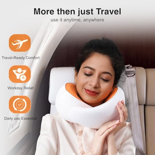 COIF Premium Memory Foam Travel Neck Pillow with Storage Bag | Ergonomic 360° Support Headrest Cushion for Airplane, Car & Office | Perfect Travel Accessories for Men & Women (White) - Image 2