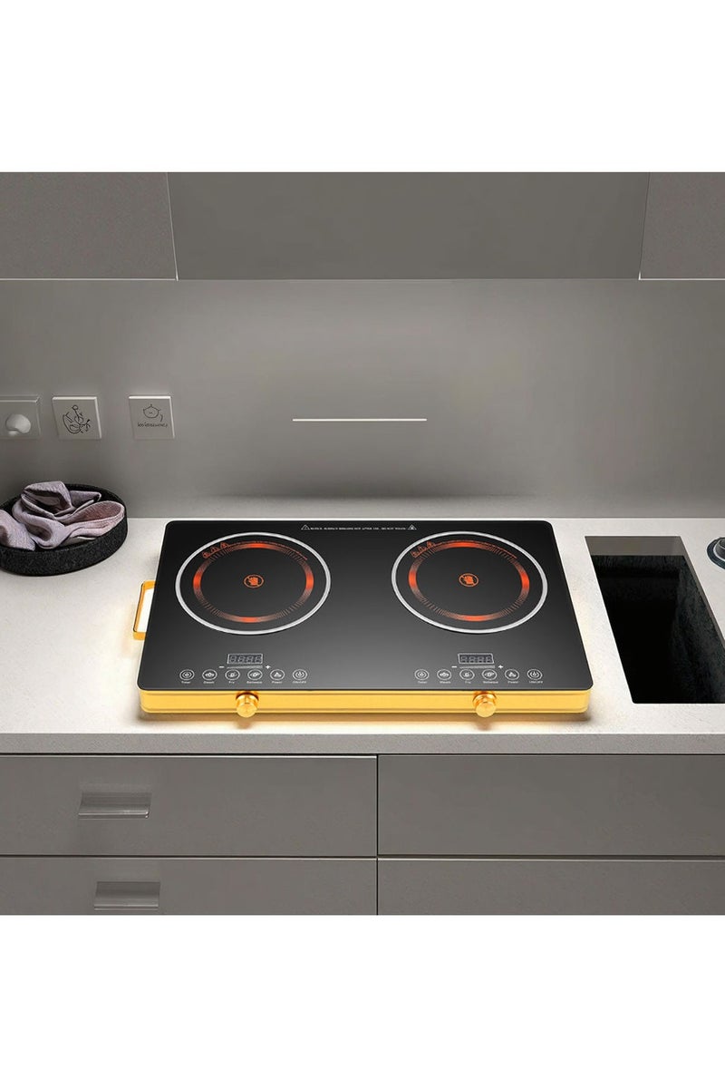 SILVER CREST Double Burners Electric Induction Cook Top Stove Touch Control Household Appliance Kitchenware for Hotels 'Keep Warm' Feature - Image 1