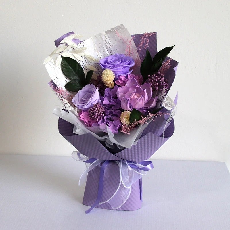 Bluejw Real Preserved Everlasting Rose – Dried Eternal Flower Bouquet with Elegant Window Gift Box, Long-Lasting Dried Plants for Graduation, Anniversary & Romantic Keepsake - Image 1