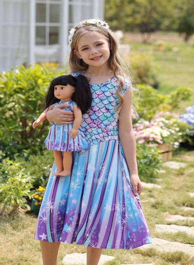 Bow Dream Girl Dress and Matching Girl American Doll Clothes Accessoriess Rainbow Mermaid Unicorn Size 140 - Image 4