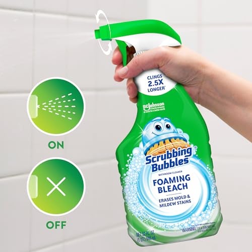 Scrubbing Bubbles Foaming Bleach Bathroom and Shower Cleaner Disinfectant Spray, Helps Erase Mold & Mildew, 32oz - Image 2