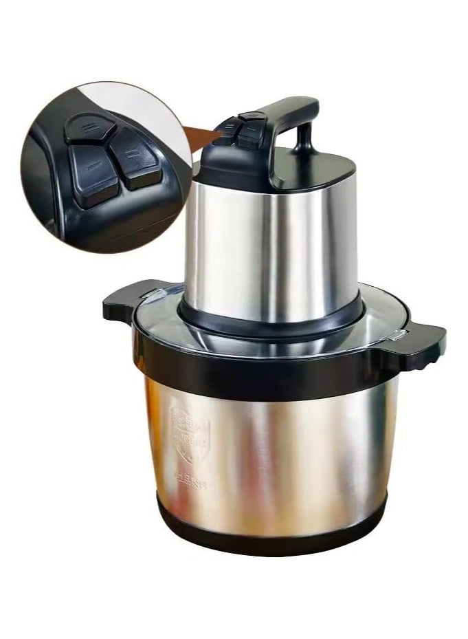 Electric Meat Grinder and Food Processor Stainless Steel 6L with Overheat Protection, Meat Vegetable Chopper and Fruit Blender, Power 1200W 3 Speeds  - Image 4
