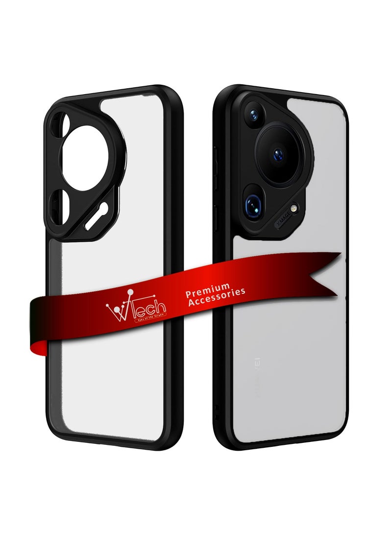 دبليو تيك غطاء حماية نحيف مصنوع من السيليكون ومادة TPU لهاتف هواوي بورا 70 الترا 5G 2024 شفاف/أسود - Image 1