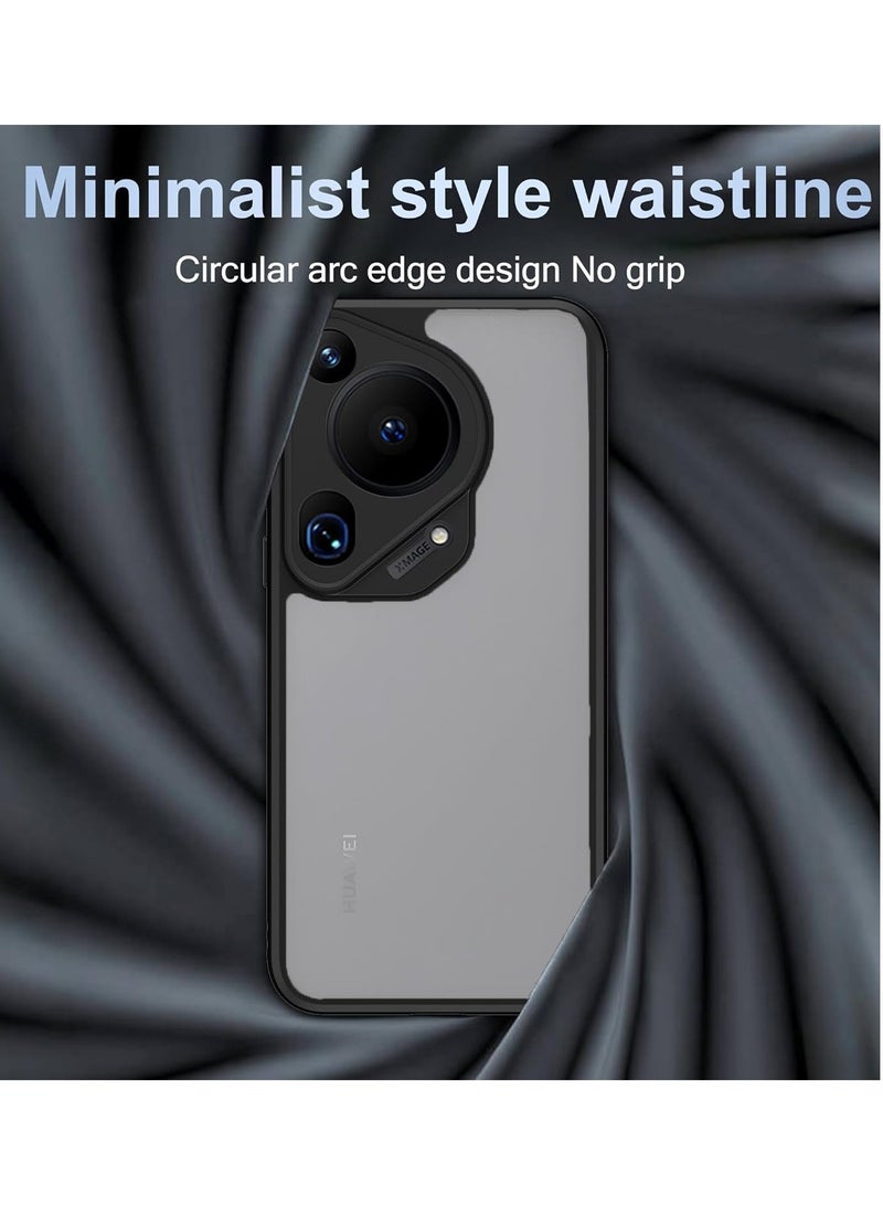 دبليو تيك غطاء حماية نحيف مصنوع من السيليكون ومادة TPU لهاتف هواوي بورا 70 الترا 5G 2024 شفاف/أسود - Image 3