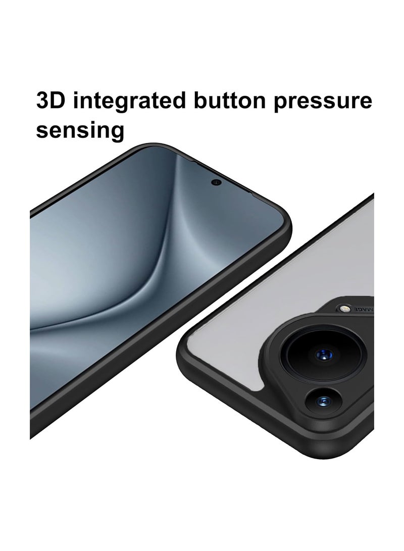 دبليو تيك غطاء حماية نحيف مصنوع من السيليكون ومادة TPU لهاتف هواوي بورا 70 الترا 5G 2024 شفاف/أسود - Image 5