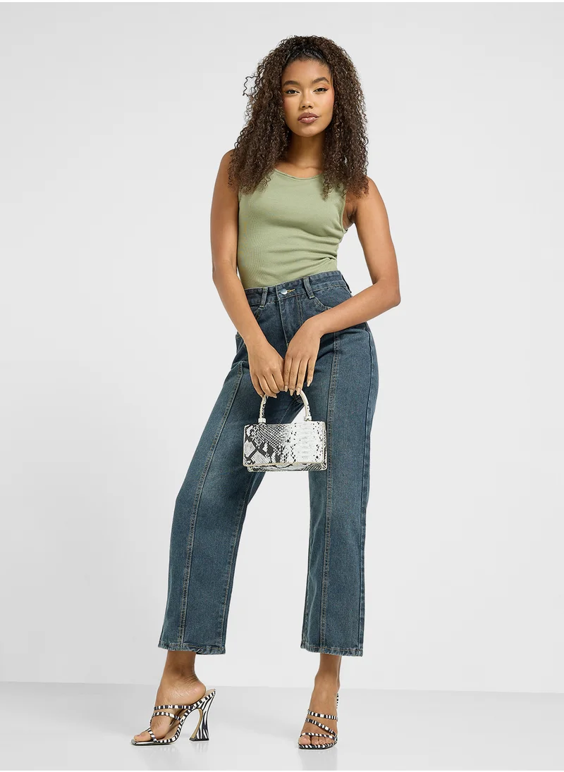 Ginger Straight Fit Cropped Jeans