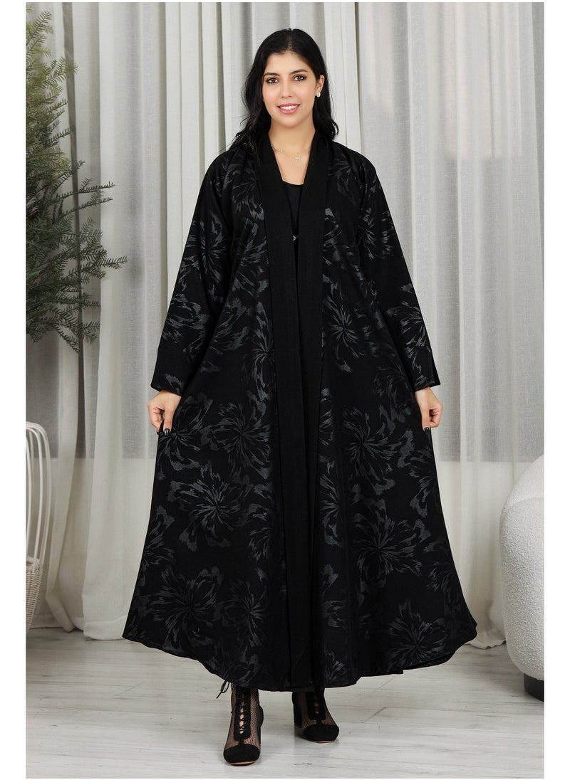 Black abaya with floral fabric - pzsku/ZAAE93D088A77C3E0DD24Z/45/_/1709371566/91cc0d69-d658-4512-b474-d81d87ce05d8