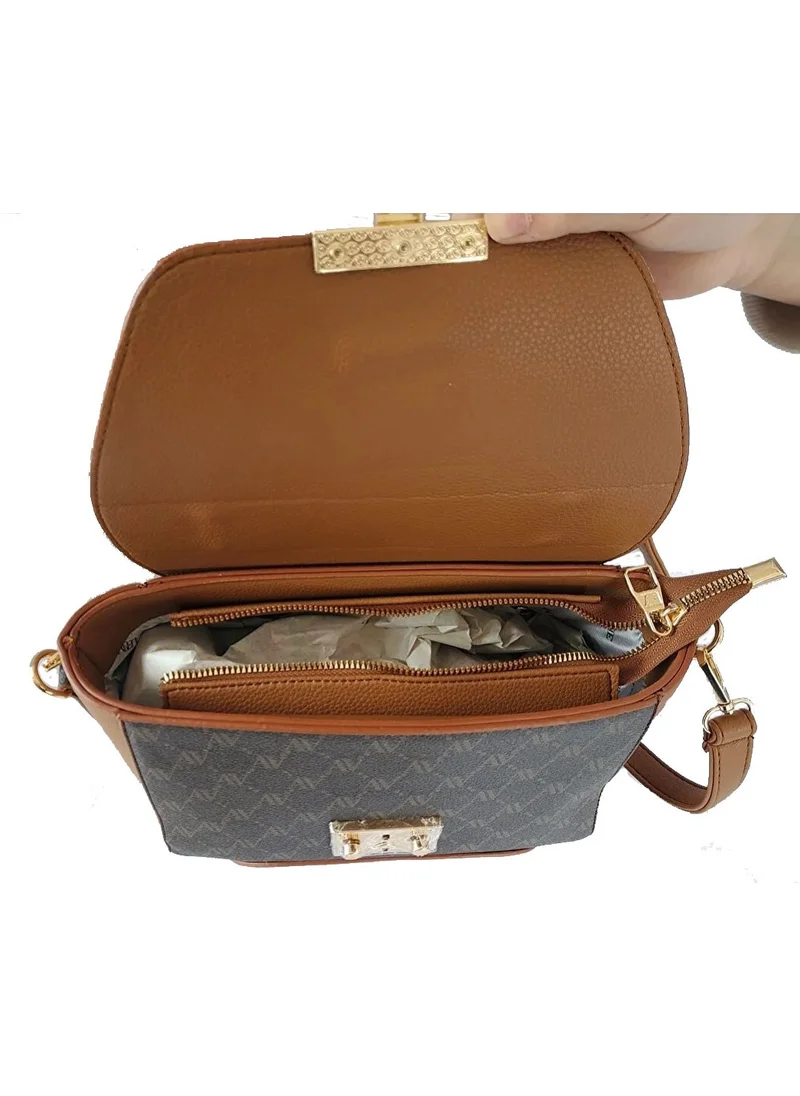 ARMINE Women's Brown Dotted Hand and Shoulder Bag 378