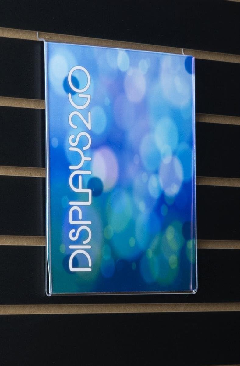 Displays2go Set of 10 Slatwall Sign Holders for 85 x 11 Graphics TopLoading  Clear Plexiglas - Image 1