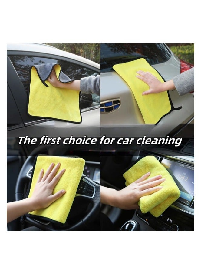 هَيْلة ميكروفايبر منشفة القماش 3PCS مزدوجة الجانب الإضافية سميكة بلش لونت سوبر امتصاص التفاصيل للسيارة والنوافذ والشاشة والمطبخ، 30X40 سم، حزمة من 3 - Image 4