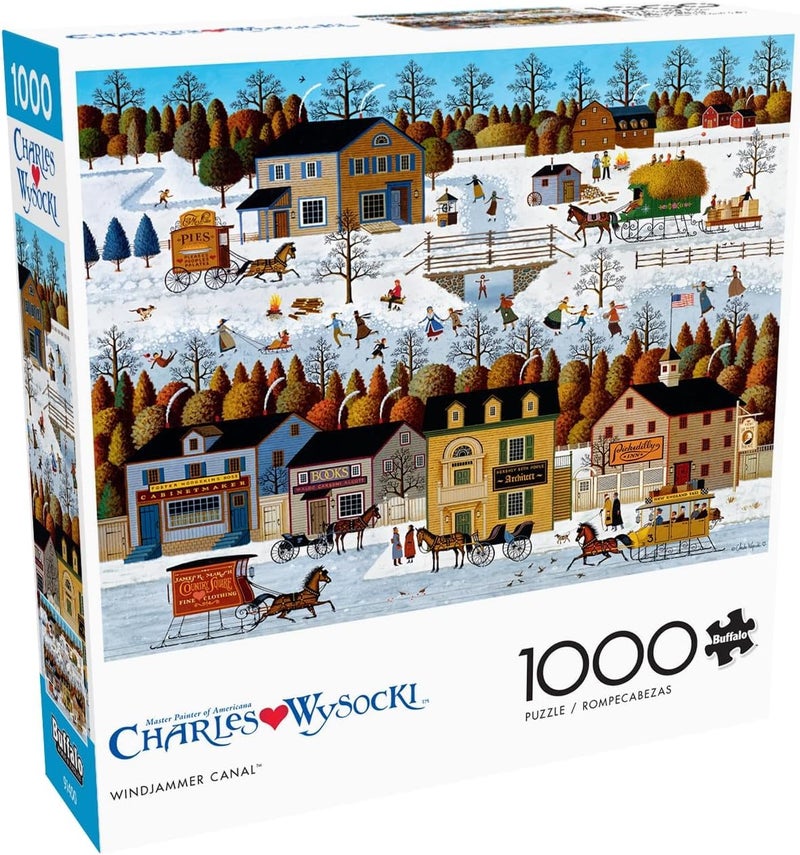 Buffalo Games Charles Wysocki Windjammer Canal 1000 Piece Jigsaw Puzzle for Adults Challenging Puzzle Perfect for Game Nights Finished Size is 2675 x 1975