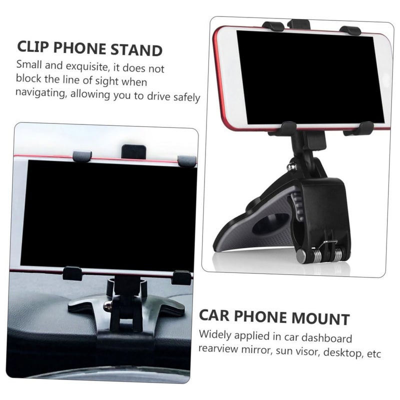 Car Phone Holder Sun Visor Mount with Pressure Spring for Dashboard Mirror Desktop - Image 4