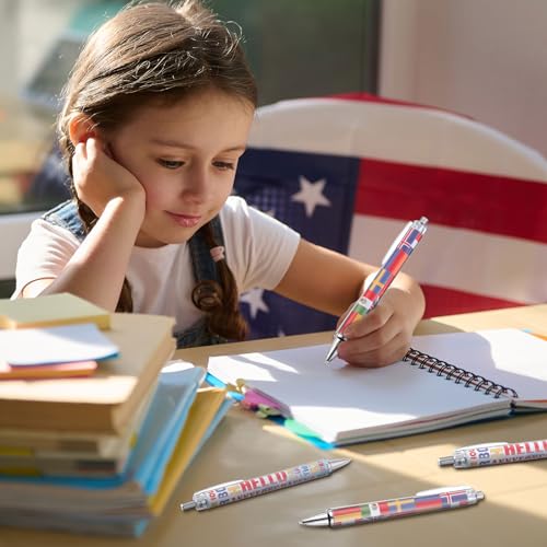Treela 24 Pcs International Flag Pens World Country Flag Ballpoint Pens Retractable for International Sports Events Party Favors School Office Supplies - Image 5