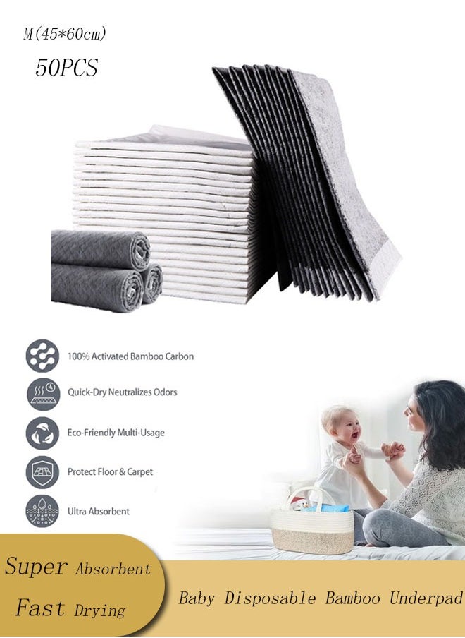 Vinnatsu S/M/L/XL Four Sizes Baby Disposable Bamboo Underpad Seamless Changing Pad Deodorizing Thick Diaper Ventilation Waterproof Leak-Proof Quick Drying  - Image 1