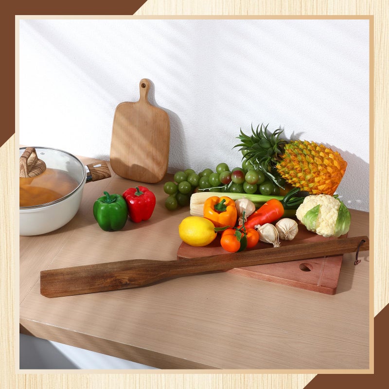 FillTouch 28 Inch Long Wooden Paddle for Cooking Acacia Flat Wooden Spatula Crawfish Paddle Stir Mixing Seafood Boil Pot Cooking Spatula for Crawfish Boil Pot Seafood Camping Restaurants - Image 5