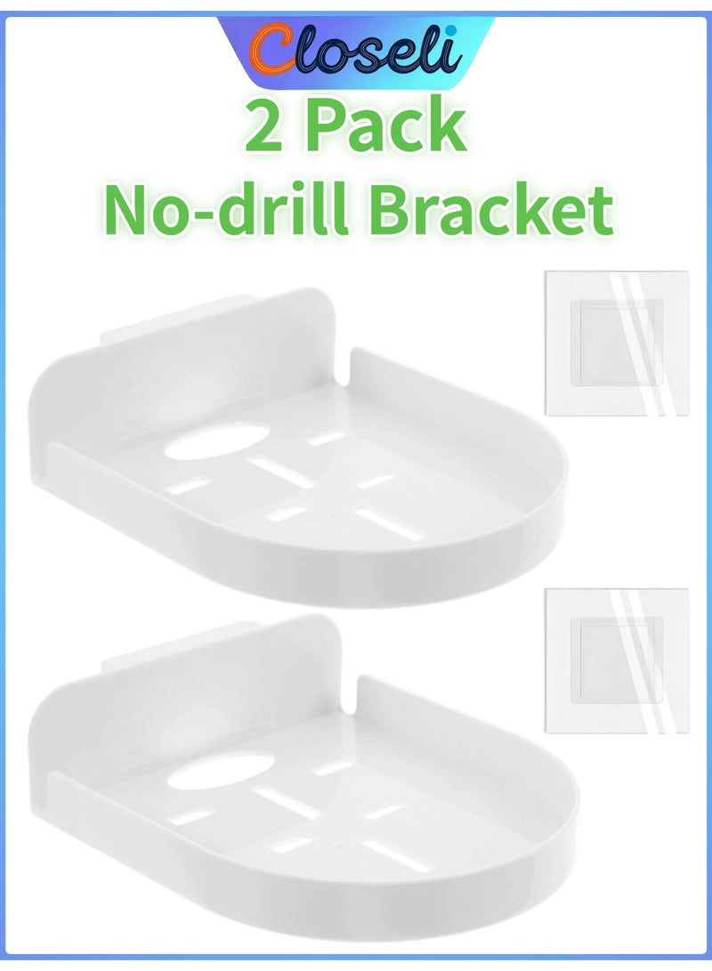 Closeli 2 Packs Camera Mount Bracket, Wall Mount Storage Shelf, No Drill Self-Adhesive Floating Camera Shelf with Cable Management Slot and Raised Edge, Easy Installation, Security Camera Holder for Baby Monitors, Speakers and Bathroom - Image 1