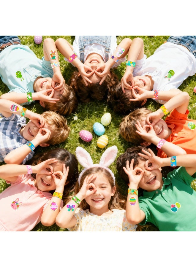 90pcs Easter Party Favors, 40pcs Easter Bunny & Egg Bracelets and 50pcs Easter Stickers - Easter Themed Party Favors for Easter Egg Hunt Party Supplies - view 4