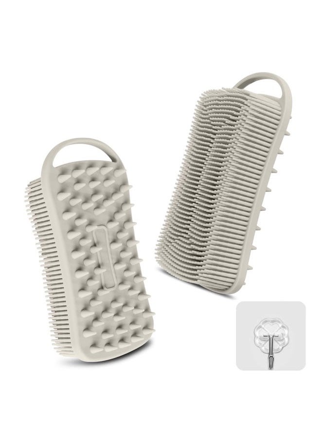 YEALIFE Silicone Body Scrubber, Gentle Exfoliating Scrub Brush with 22mm Soft Bristles, Deep Cleansing & Scalp Massage, Non-Slip Ergonomic Design, Fast Drying, Travel-Friendly for Shower Bath  - Image 2