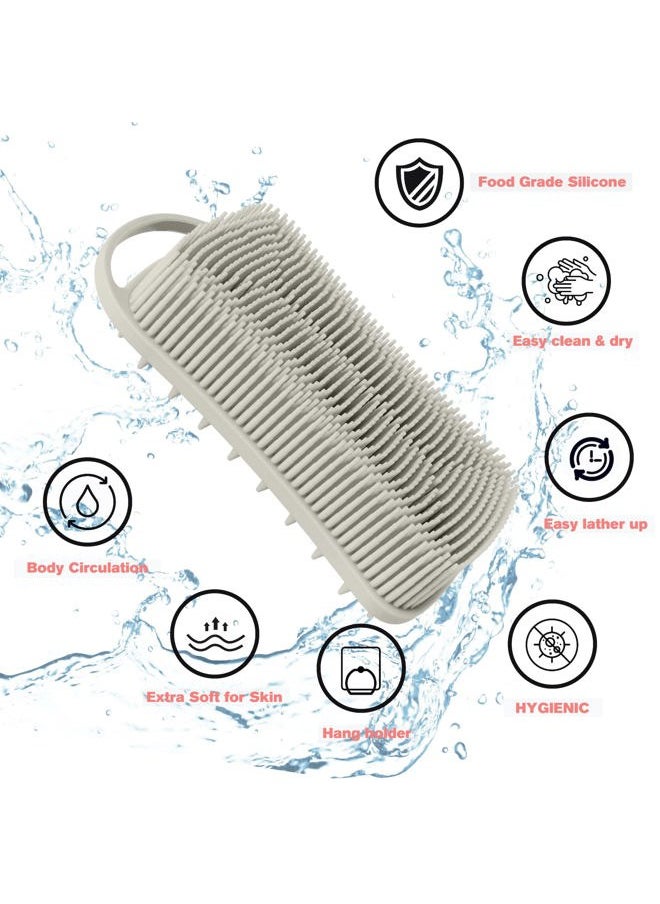 YEALIFE Silicone Body Scrubber, Gentle Exfoliating Scrub Brush with 22mm Soft Bristles, Deep Cleansing & Scalp Massage, Non-Slip Ergonomic Design, Fast Drying, Travel-Friendly for Shower Bath  - Image 3