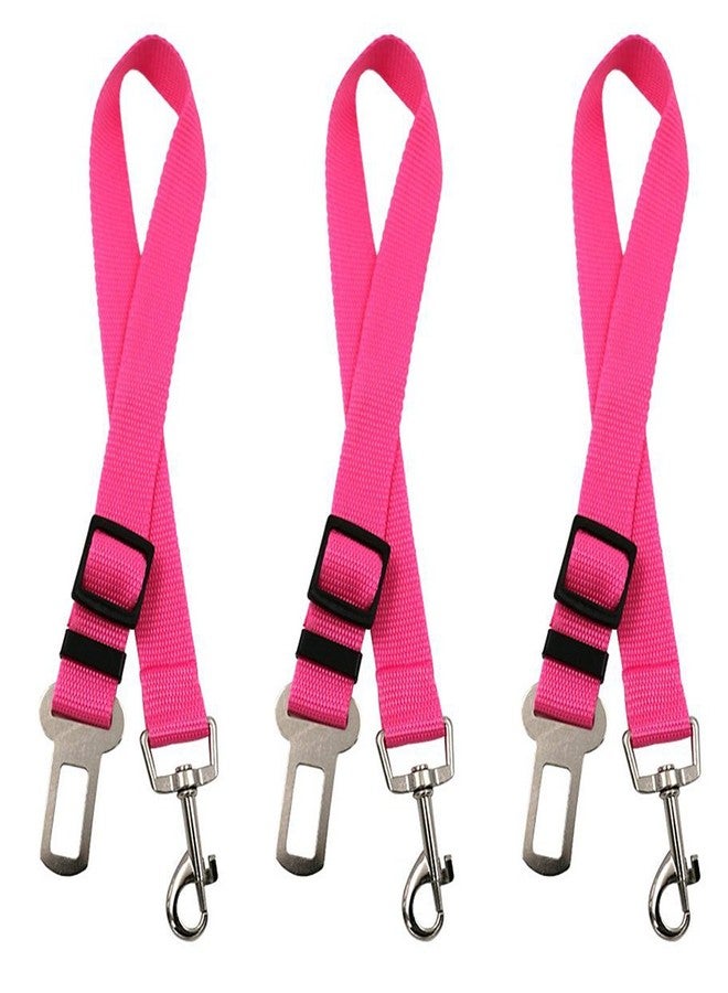 Magik 3 PCS Magik Adjustable Pet Dog Cat Car Seat Belt Safety Leads Vehicle Seat Belt Harness (Pink) - Image 1