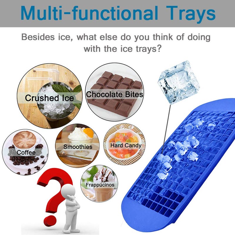 LeeYean Silicone BPAFree Flexible Stackable and Durable Soft 160 Crushed Easy Release Mini Ice Cube Trays 3 Pack - Image 3