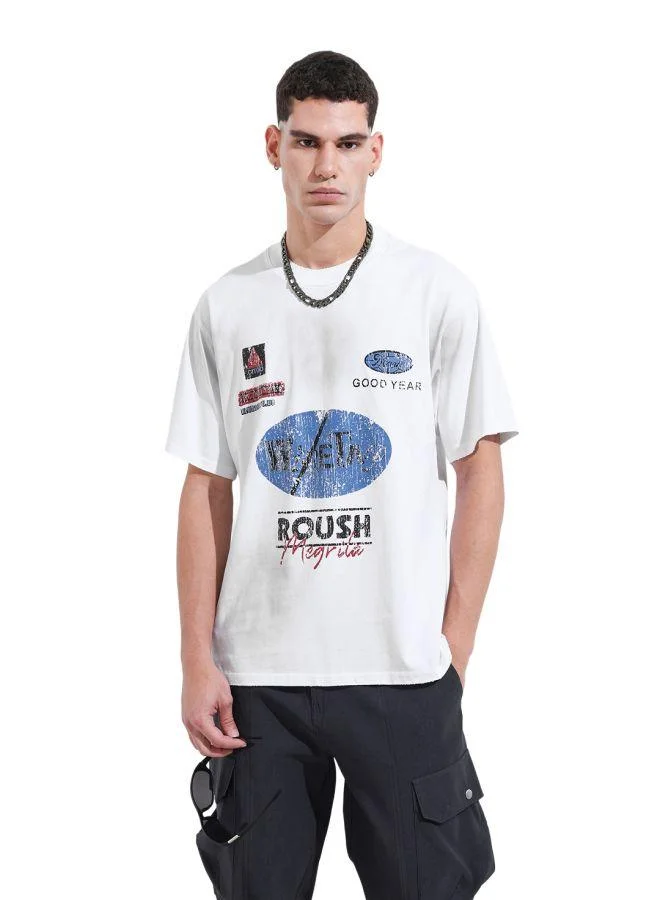 The Indian Garage Co Men Relaxed Fit Graphic Printed Crew Neck Half Sleeves T-Shirt