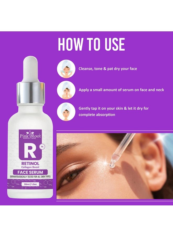 الجذر الوردي مصل الوجه ريتينول 1% للتجاعيد والبقع الداكنة، تجديد وإعادة ضبط البشرة، مصل مضاد للشيخوخة، إصلاح البشرة، علاج ليلي، العناية بالبشرة النظيفة، الخطوط الدقيقة (ريتينول 30 مل) - Image 4