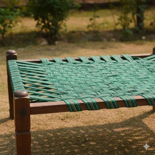 BASRAH NIWAR 2.5-Inch Cotton Niwar Roll | Ideal for Traditional Khatiya, Charpai, and Folding Beds (2.5 Kg) (Green) - Image 5