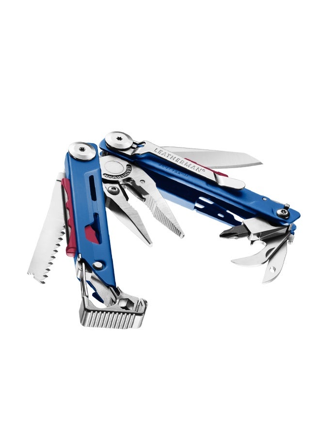 LEATHERMAN أداة متعددة الاستخدامات ليثيرمان سيجنال فاير زرقاء لمعدات البقاء في الهواء الطلق والتخييم - Image 1