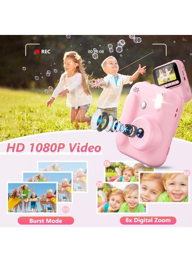 BlueFire Kids Instant Print Camera for Girls & Boys Ages 3-12 | 2.4" IPS HD Screen | 48MP HD Camera & 1080P Video Recording | Instant Ink-Free Thermal Printing with 4 Color Paper Rolls | MP3 Music Player, Mini Games & Creative Filters | 2000mAh Rechargeable Battery | USB-C Fast Charging | Educational Photography Toy | Perfect Gift for Kids - Image 4