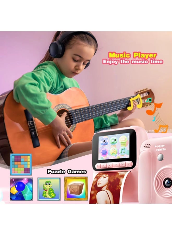 BlueFire Kids Instant Print Camera for Girls & Boys Ages 3-12 | 2.4" IPS HD Screen | 48MP HD Camera & 1080P Video Recording | Instant Ink-Free Thermal Printing with 4 Color Paper Rolls | MP3 Music Player, Mini Games & Creative Filters | 2000mAh Rechargeable Battery | USB-C Fast Charging | Educational Photography Toy | Perfect Gift for Kids - Image 3