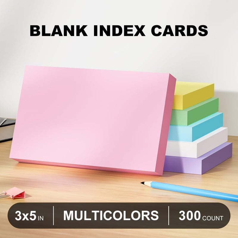 AIFLYAN 300 Count Blank Index Cards 3x5 Notecards Flashcards for Studying Colorful Flash Cards Blank 3 by 5 Neon unlined Index Cards Bulk Small Cute Cards Pretty Study Flashcards 3 x 5 Note Cards 6 Pack of 50 - Image 2