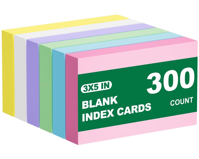 AIFLYAN 300 Count Blank Index Cards 3x5 Notecards Flashcards for Studying Colorful Flash Cards Blank 3 by 5 Neon unlined Index Cards Bulk Small Cute Cards Pretty Study Flashcards 3 x 5 Note Cards 6 Pack of 50 - Image 1
