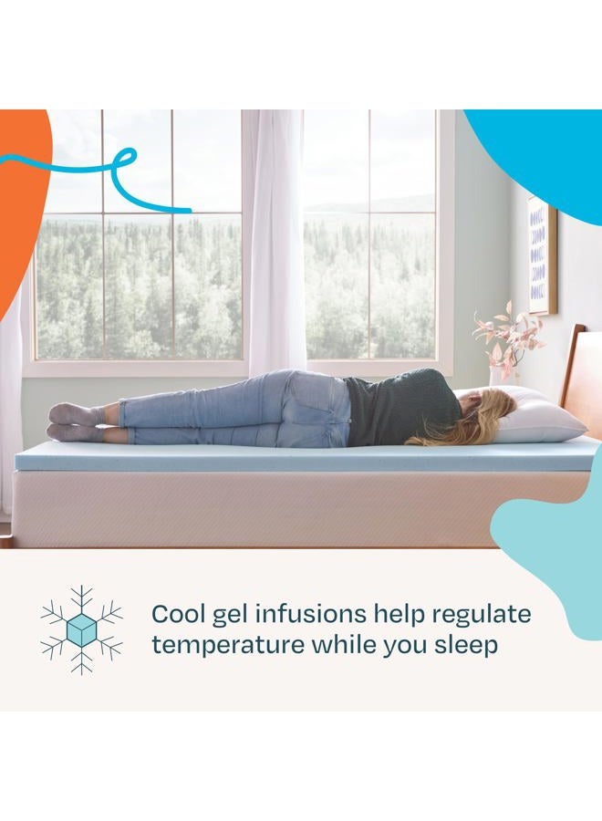LINENSPA 2 Inch Gel Infused Memory Foam Mattress Topper, Queen, 2 Inch - Image 2