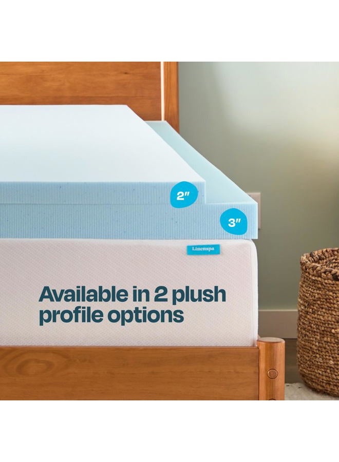 LINENSPA 2 Inch Gel Infused Memory Foam Mattress Topper, Queen, 2 Inch - Image 4