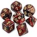 QMAY DND Dice Set DD Polyhedral Dice 7 Pcs for Dungeons and Dragons Red and Black - Image 2