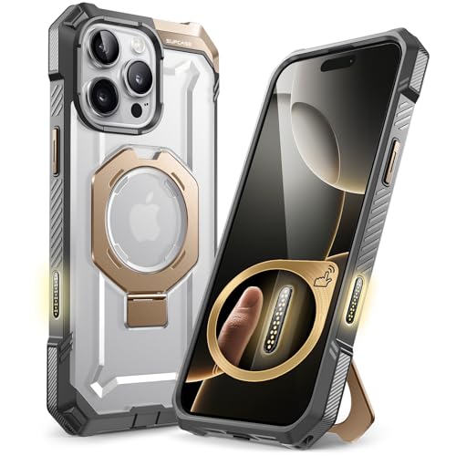 SUPCASE Polycarbonate For iPhone 16 Pro Max Back Case With Camera Control Capture Button (Unicorn Beetle Grip), [Built-In Stand] [Compatible With Magsafe] Heavy Duty Magnetic (Desertgold) - Image 1